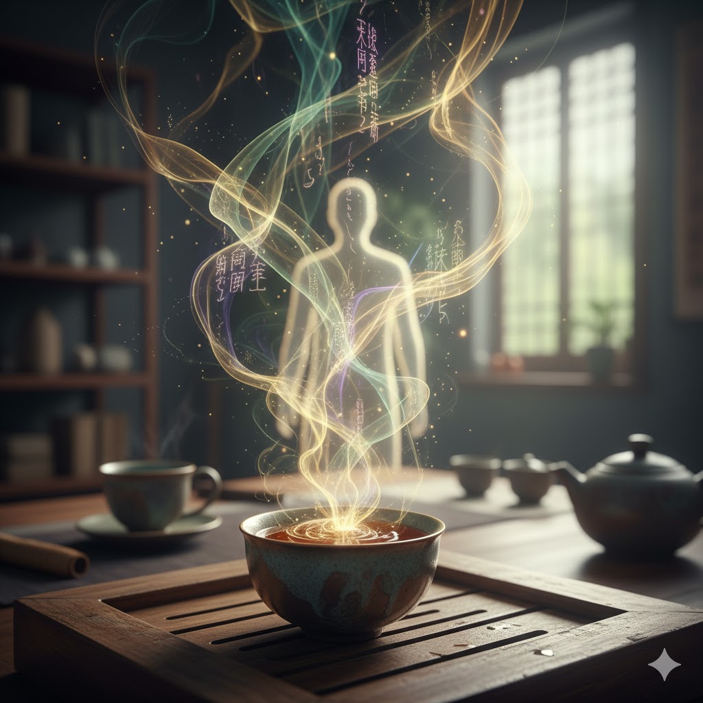 an image showing the concept of 'cha-qi' - the energy behind tea.