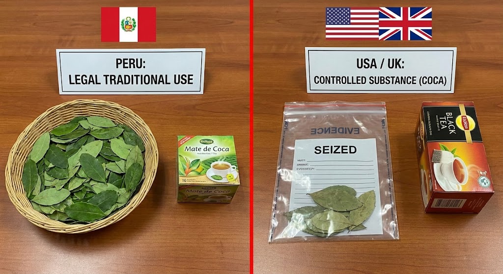 coca leaves and tea bags with split legal status peru vs usa uk