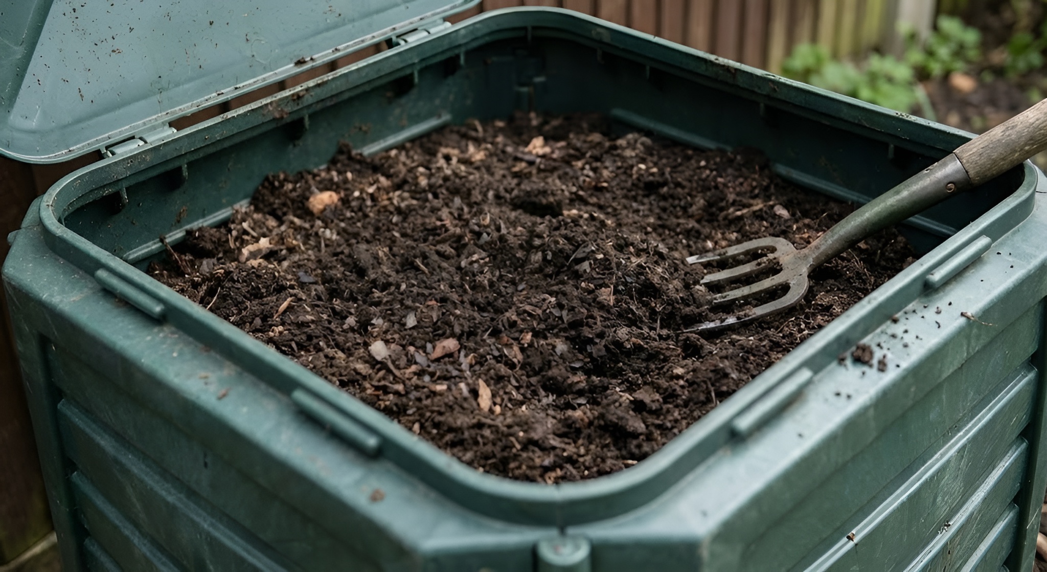 A gardener holding decomposed compost soil with some intact tea bag skeletons visible.