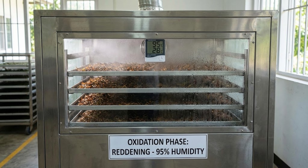 Building a DIY black tea oxidation chamber using a cooler and wet towel