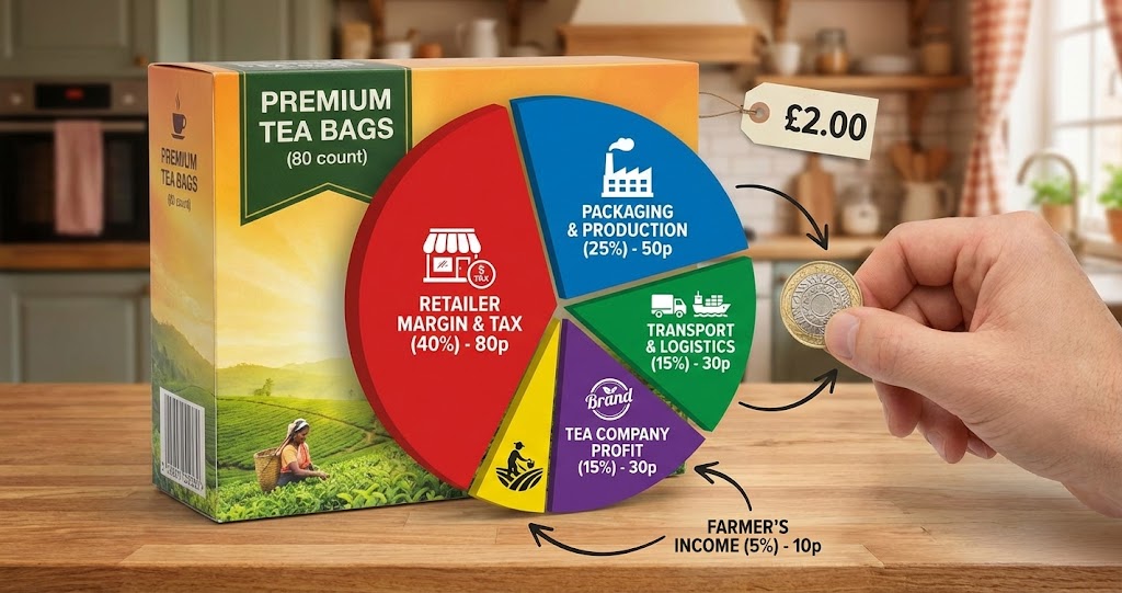 The cost breakdown of a retail tea bag