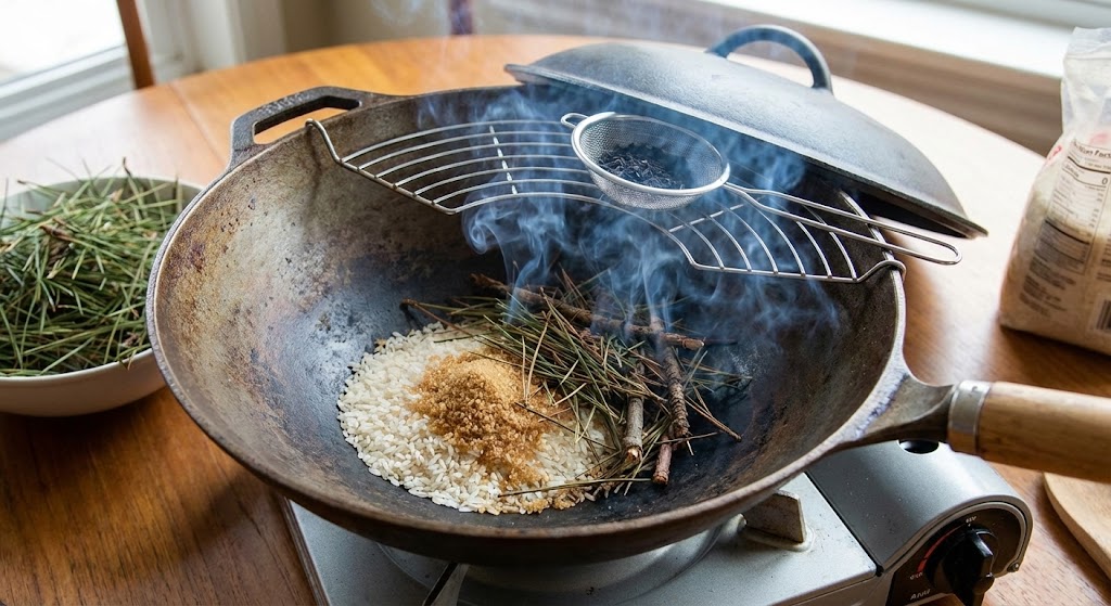 How to cold-smoke tea at home using a wok