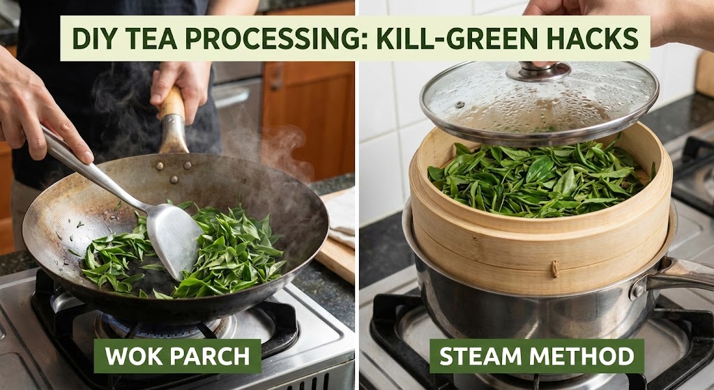 Stopping oxidation immediately after picking using kitchen tools