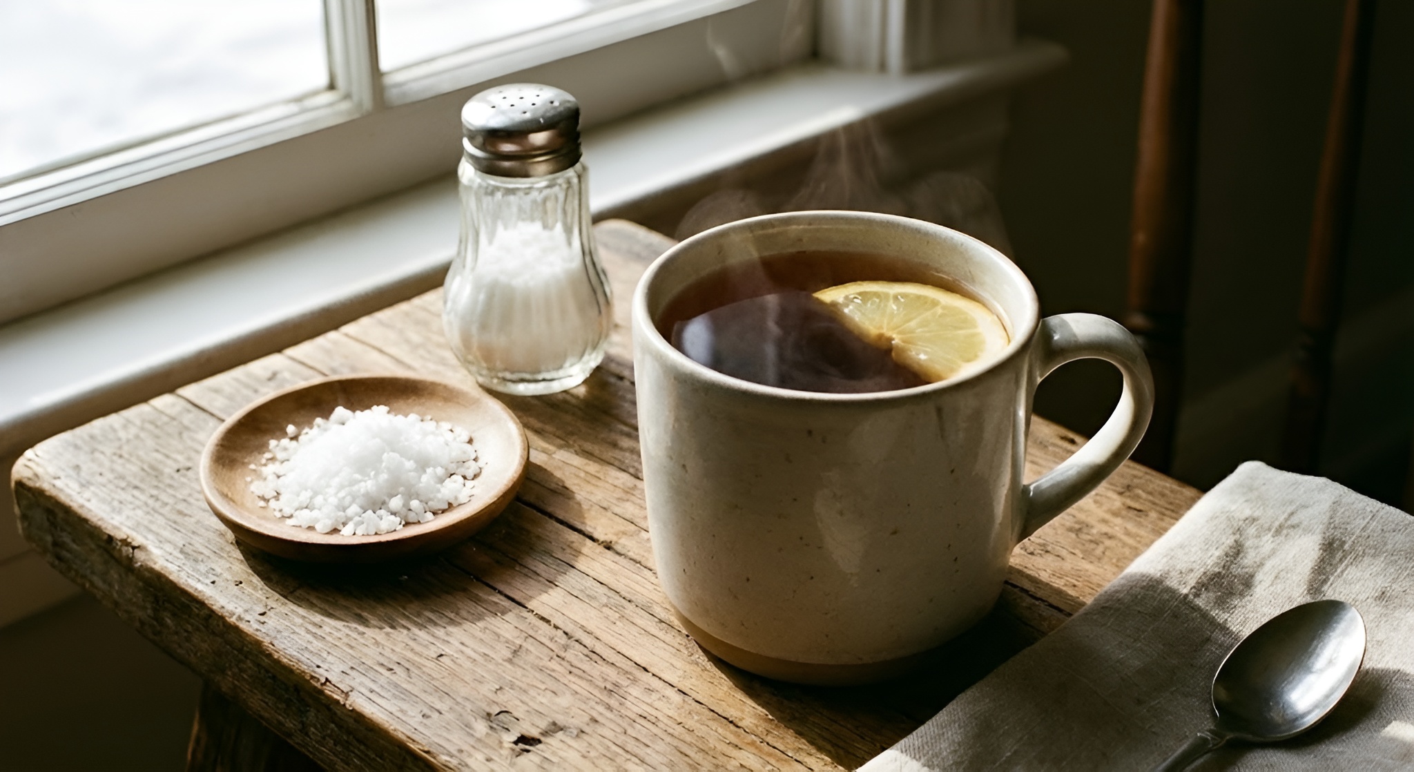 A close-up of a pregnant woman clutching a cup of tea in her hands.