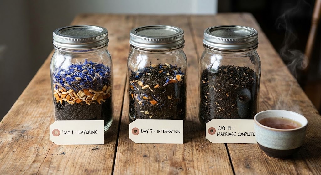 Flavor aging chemistry in tea blends