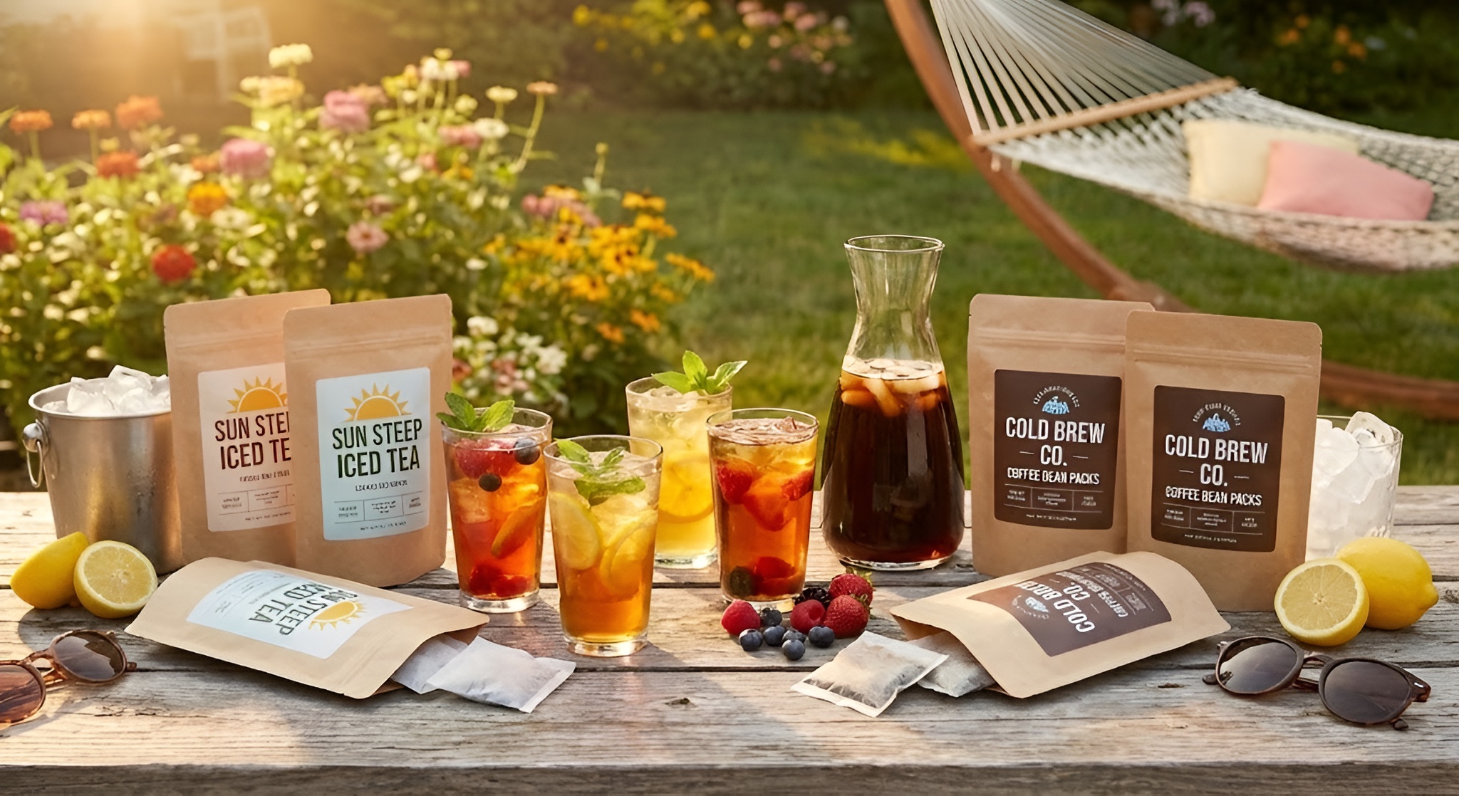 Cold brew tea bottles