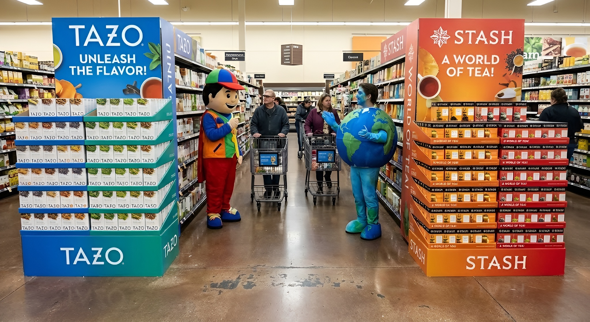 Boxes of Tazo Zen and Stash Earl Grey tea side by side.